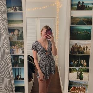 Blue Short Sleeved Romper